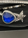 Pre Loved Chanel Ruthenium & Blue Crystal Star Bracelet 2022 collection by Virginie Viard (as new)