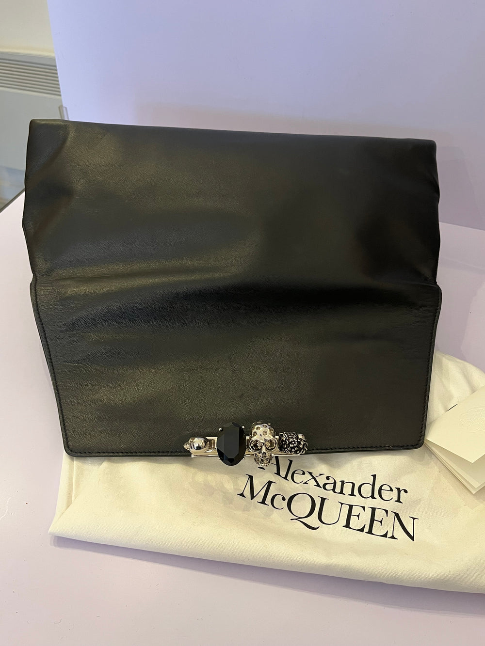 Pre Loved Alexander McQueen Large Four Ring Clutch