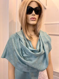 Pre Loved Mulberry Silk & Cotton Tree Logo Scarf (excellent)