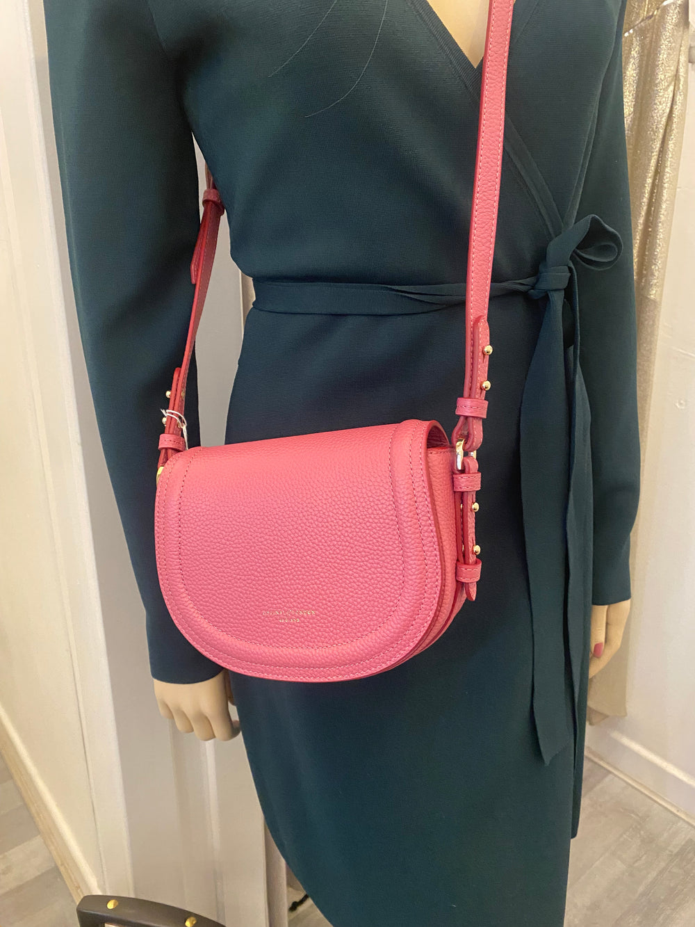 Pre Loved Aspinal of London Small Stella Satchel in Deep Rose - As New