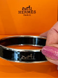Hermes Black Caleche Enamel Bangle