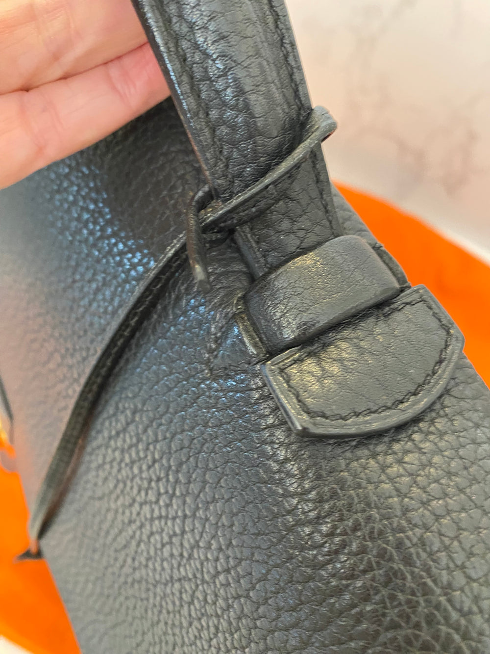 Pre Loved Hermes Sac a Depeches Briefcase 40 in Black Grained Leather year 1986