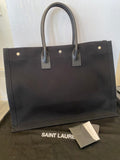 Yves Saint Laurent Rive Gauche Black Canvas Tote Bag (excellent)