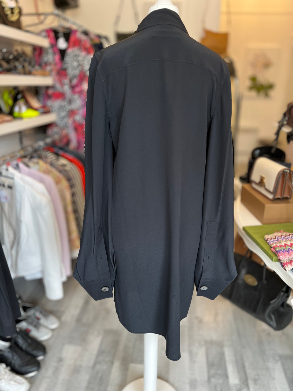Pre Loved Viktor & Rolf Silk Button Front Dress Bell Sleeves