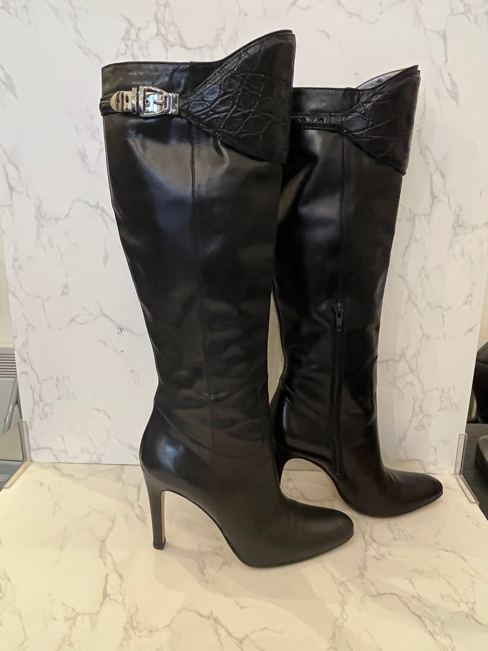 Gucci Knee Length Heeled Boots Size UK5 (excellent)