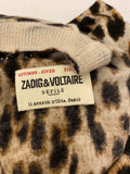 Pre Loved Zadig & Voltaire Cashmere Leopard Print Beaded Sweater size M (excellent)