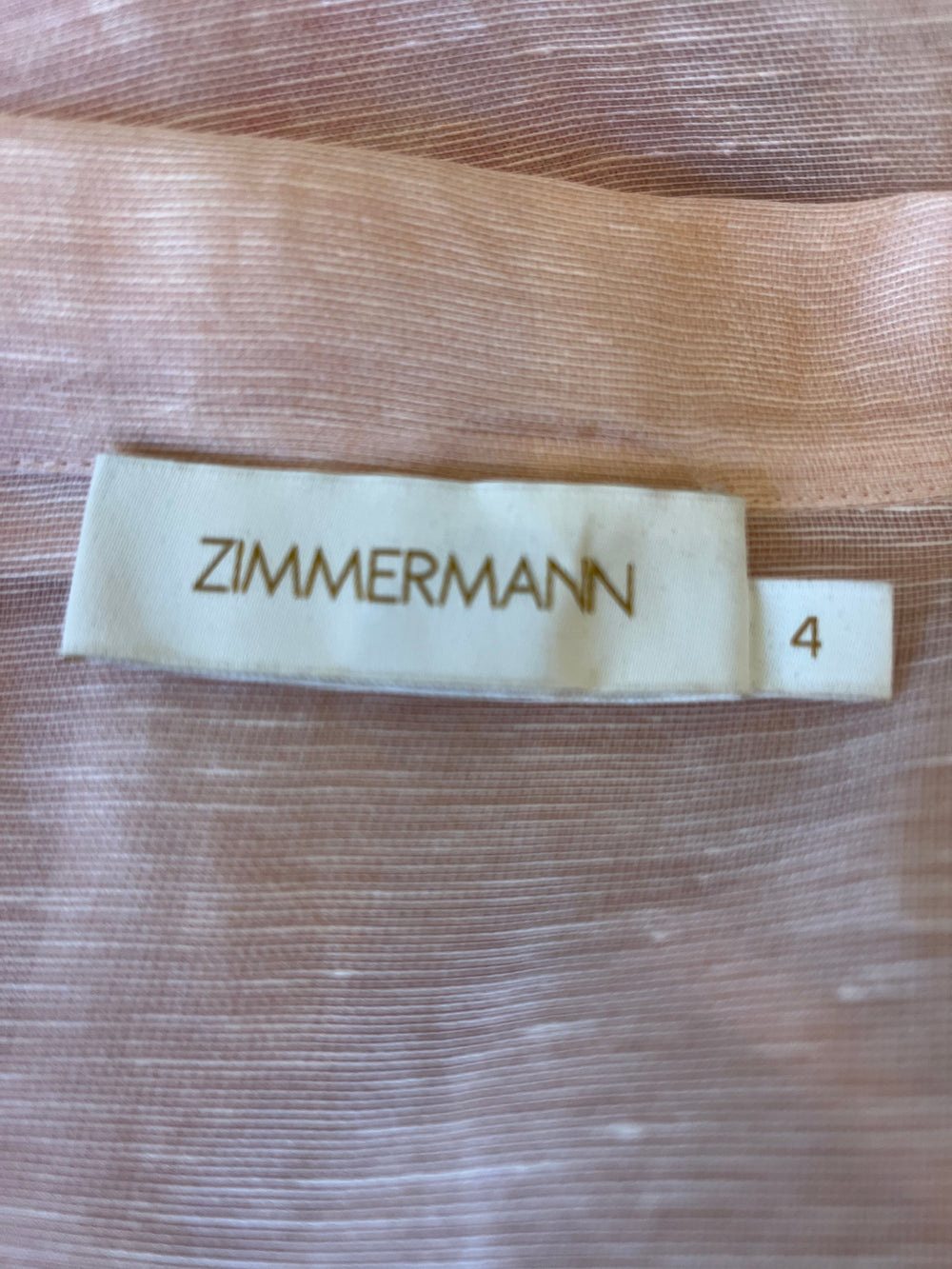 Pre Loved Zimmerman High Tide  Linen & Silk Dress Size 4 - UK 14
