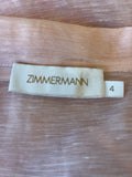 Pre Loved Zimmerman High Tide  Linen & Silk Dress Size 4 - UK 14