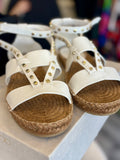 Pre Loved Jimmy Choo Denise white flat espadrille sandals UK5