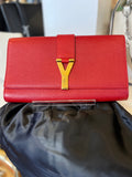 Saint Laurent Classic Y Line Clutch in Red