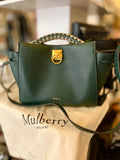 Pre Loved Mulberry Small Iris in Heavy Grain Green Leather
