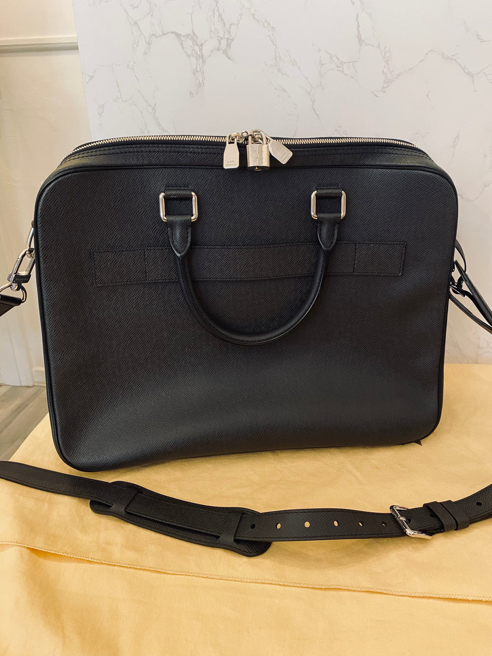 Pre Loved Vintage Louis Vuitton Black Epi Briefcase/Weekend Bag (excellent)