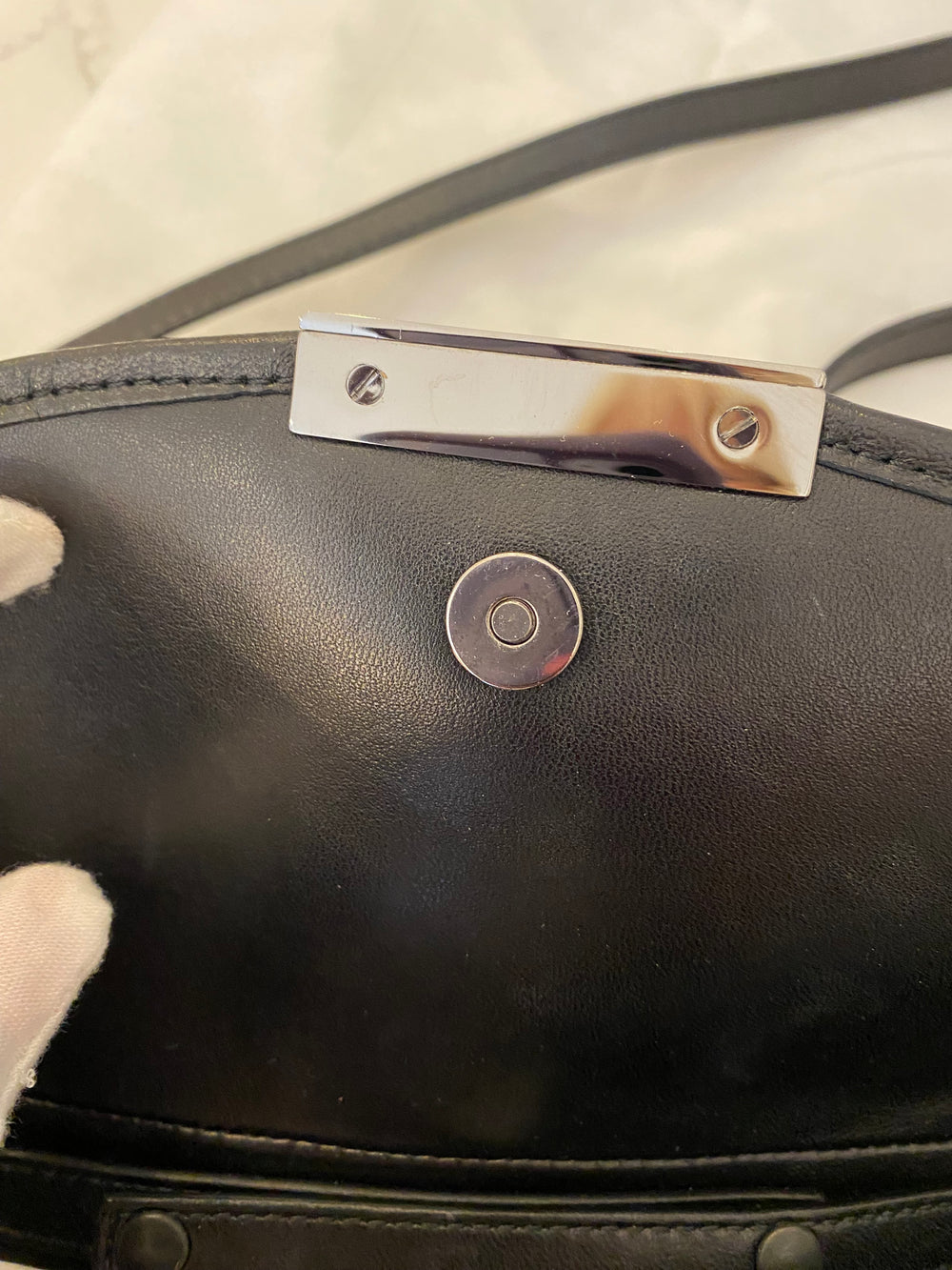 Pre Loved Christian Dior Corset Saddle Bag in Black Leather