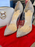 Pre Loved Christian Louboutin Degrastrass PVC 100 Specchio Heels - UK 5.5