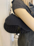 Pre Loved Christian Dior Vintage Black Saddle Bag - EXCELLENT