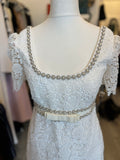 Pre Loved Self Portrait White Lace & Crystal Mini Dress UK 10 (New)