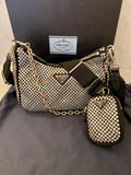 Pre Loved Prada Crystal Embellished Re-Edition 2005 Crossbody Bag (as new)