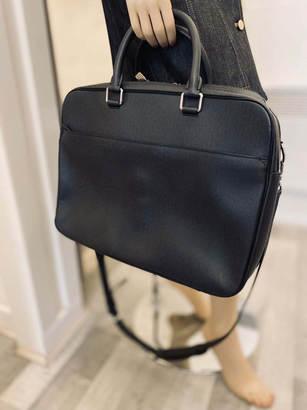 Pre Loved Vintage Louis Vuitton Black Epi Briefcase/Weekend Bag (excellent)
