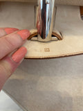 Pre Loved Hermes Toile Interchangeable Her Bag Satchel in Beige Canvas and Tan Leather (pristine - as new ) .