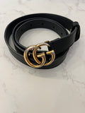 Pre Loved Gucci Narrow Marmont Black Belt 80cm (fits uk 8/10)