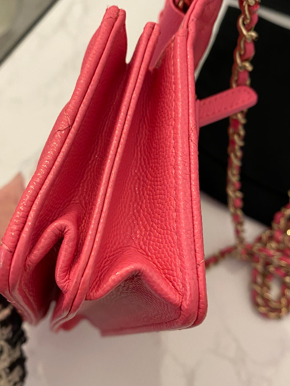 Pre Loved Chanel Mini Wallet on Chain in Pink 2020 (excellent)