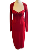Pre Loved Dolce & Gabbana red corset bodycon dress  IT38  UK6 (new)