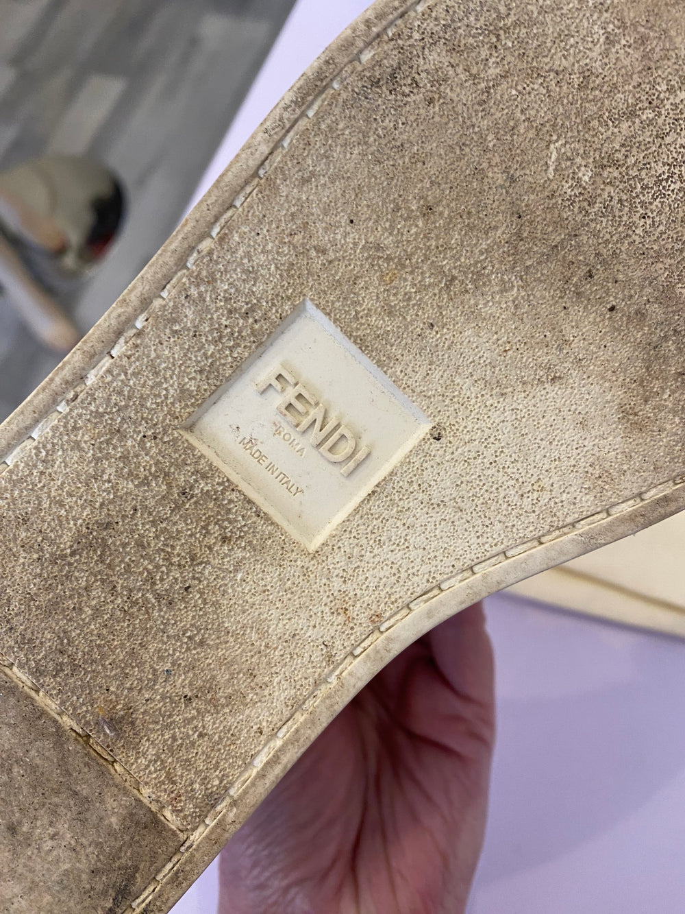 Pre Loved Fendi Pearland Leather Trainers  UK8