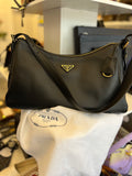 Pre Loved Aimee Prada Black Calf Leather Shoulder Bag (as new)