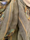 Pre Loved Alexander McQueen Olive Silk Skull Scarf