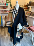 Burberry Reversible Nova Check Cashmere Long Cape