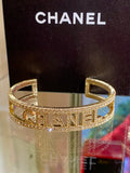 Chanel Crystal Strass CHANEL & CC Logo Cuff Bracelet (reserved)