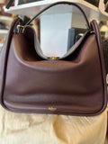 Pre Loved Mulberry Leighton Top Handle in Dark Burgundy Grained Leather (excellent)