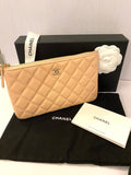 Pre Loved Chanel Peach Caviar Leather O-Case (excellent)