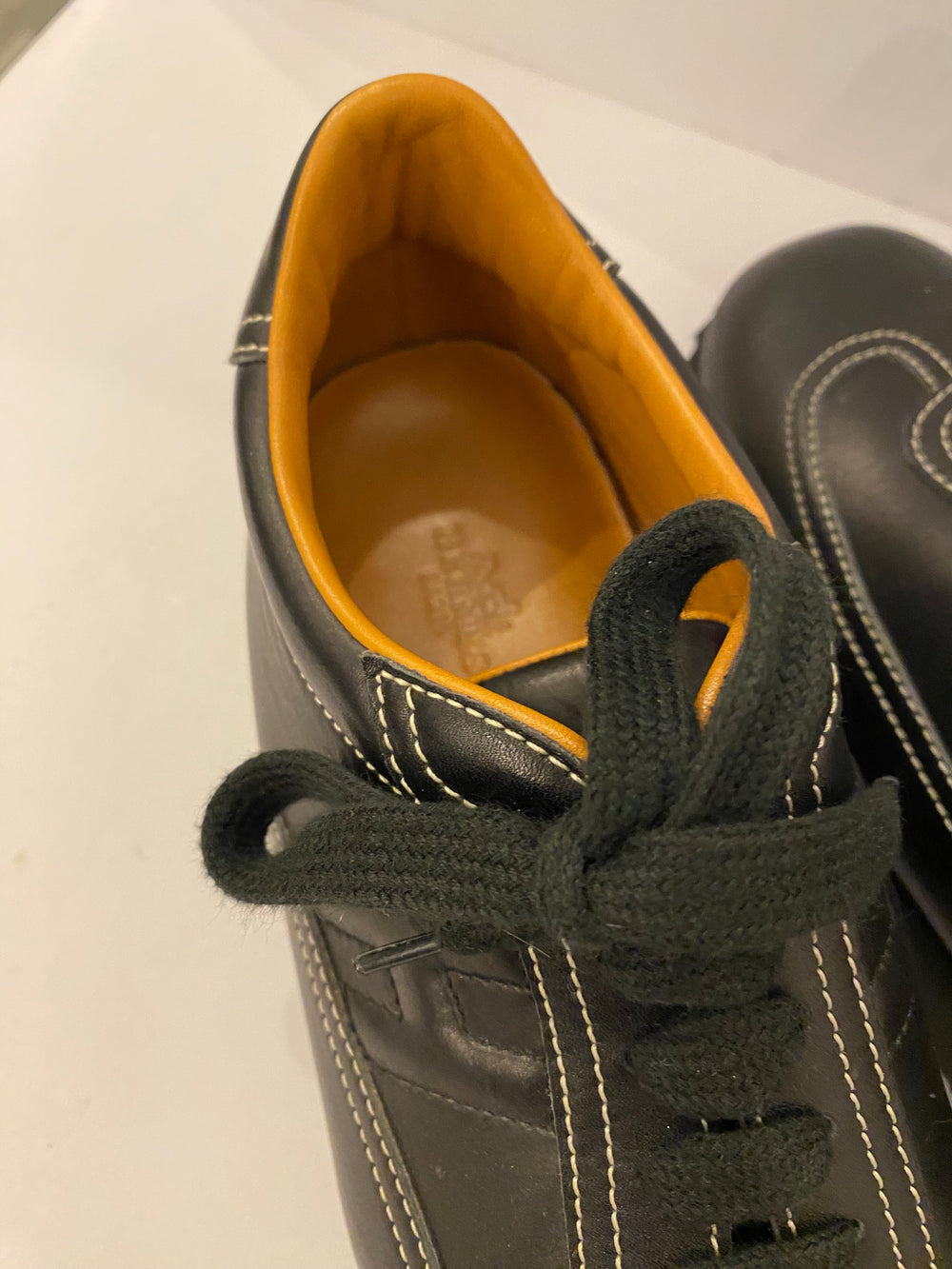 Pre Loved Hermes Quick Black Leather Trainers uk4 (excellent)