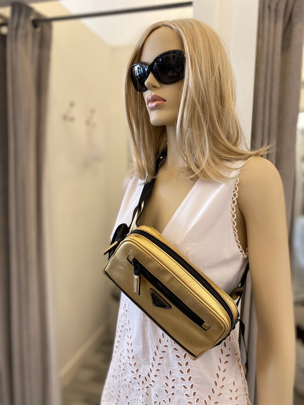 Pre Loved  Prada Gold Saffiano Belt Bag (as new)