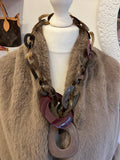 Hermes Horn & Lacquer Duncan Link Necklace