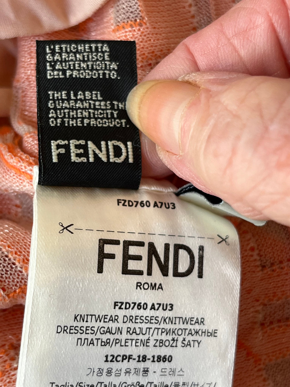 Pre Loved Fendi Zucca Orange Dress It40 Uk8