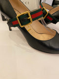 Pre Loved Gucci Sylvie Web Stripe Heels uk3.5