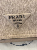 Pre Loved Prada Vitello Daino Logo Crossbody in Pale Dusky Pink - Excellent
