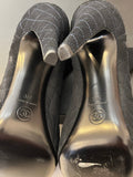 Pre Loved Chanel Black Quilted Suede Ankle Boots Size Uk 6