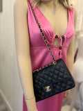 Pre Loved Chanel Classic Flap Bag in Black Caviar Leather (excellent)