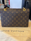 Pre Loved Louis Vuitton Victoire Shoulder Bag in Monogam Canvas and Red Leather - Excellent