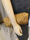 Pre Loved Miu Miu Matelasse Gold Wristlet Clutch Bag