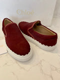 Pre Loved Chloe Pony Style Burgundy Trainers uk3 (new)