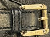 Pre Loved Gucci Britt Boston bag  in black leather & interlocking GG