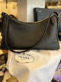 Pre Loved Aimee Prada Black Calf Leather Shoulder Bag (as new)