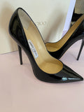 Pre Loved Jimmy Choo Anouk Black Patent Heels UK4.5 (excellent)