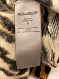 Pre Loved Zadig & Voltaire Cashmere Leopard Print Beaded Sweater size M (excellent)