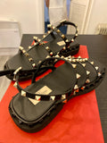 Pre Loved Valentino Garavani black rockstud sandals UK 5