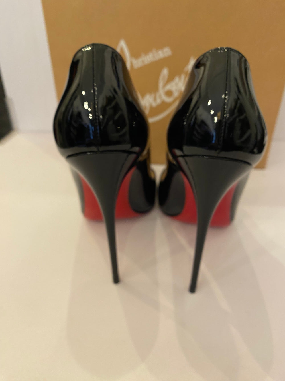 Pre Loved Christian Louboutin So Kate 120  Black Patent  UK 7.5 (Fit UK 7) excellent